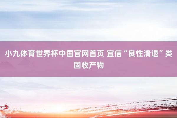 小九体育世界杯中国官网首页 宜信“良性清退”类固收产物