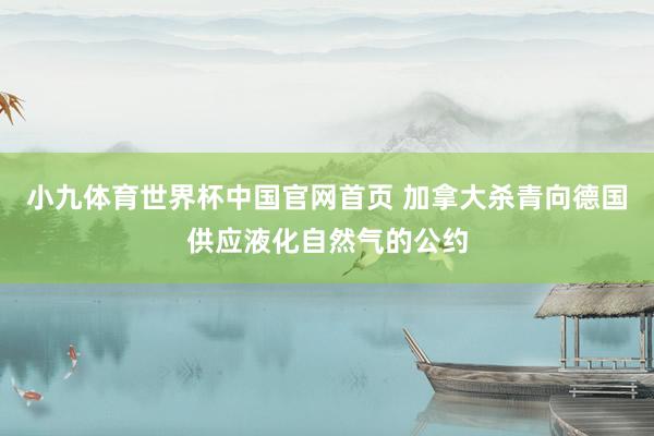 小九体育世界杯中国官网首页 加拿大杀青向德国供应液化自然气的公约