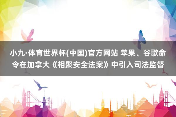 小九·体育世界杯(中国)官方网站 苹果、谷歌命令在加拿大《相聚安全法案》中引入司法监督