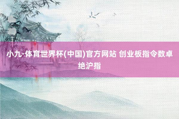 小九·体育世界杯(中国)官方网站 创业板指令数卓绝沪指