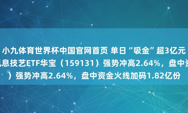 小九体育世界杯中国官网首页 单日“吸金”超3亿元！限制最大港股通讯息技艺ETF华宝（159131）强势冲高2.64%，盘中资金火线加码1.82亿份