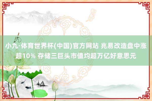 小九·体育世界杯(中国)官方网站 兆易改造盘中涨超10% 存储三巨头市值均超万亿好意思元