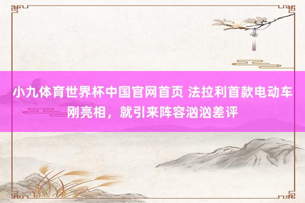 小九体育世界杯中国官网首页 法拉利首款电动车刚亮相，就引来阵容汹汹差评