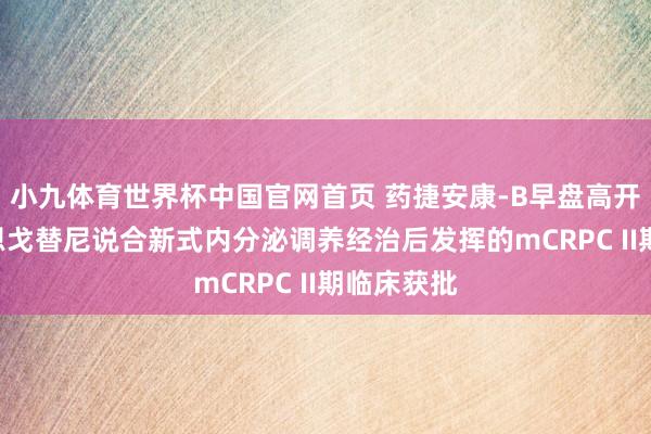 小九体育世界杯中国官网首页 药捷安康-B早盘高开逾8% 替恩戈替尼说合新式内分泌调养经治后发挥的mCRPC II期临床获批