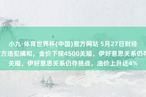 小九·体育世界杯(中国)官方网站 5月27日财经早餐：好意思伊互斥对方违犯媾和，金价下探4500关隘，伊好意思关系仍存挑战，油价上升近4%