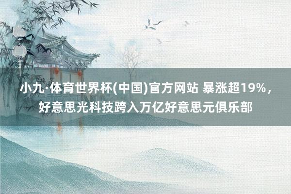 小九·体育世界杯(中国)官方网站 暴涨超19%，好意思光科技跨入万亿好意思元俱乐部