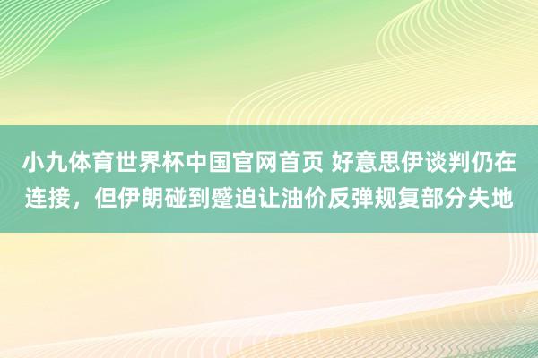 小九体育世界杯中国官网首页 好意思伊谈判仍在连接，但伊朗碰到蹙迫让油价反弹规复部分失地