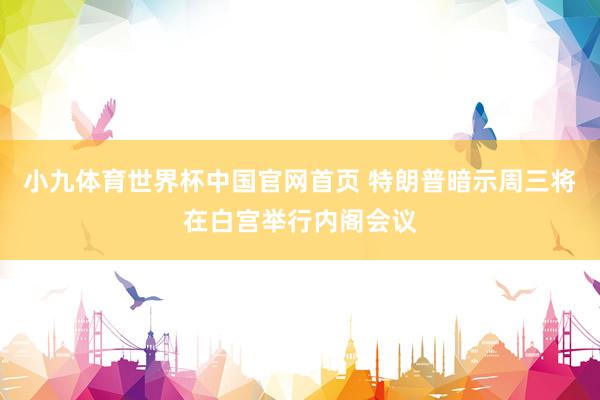 小九体育世界杯中国官网首页 特朗普暗示周三将在白宫举行内阁会议