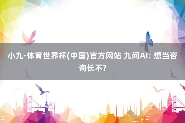 小九·体育世界杯(中国)官方网站 九问AI: 想当咨询长不?