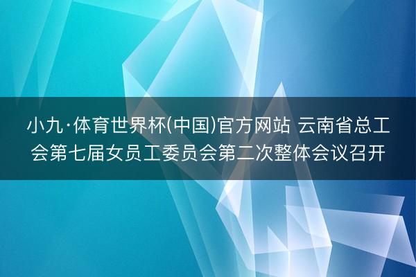 小九·体育世界杯(中国)官方网站 云南省总工会第七届女员工委员会第二次整体会议召开
