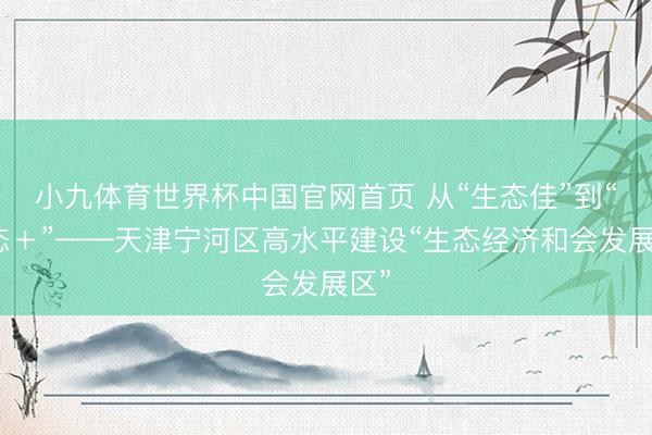 小九体育世界杯中国官网首页 从“生态佳”到“生态＋”——天津宁河区高水平建设“生态经济和会发展区”