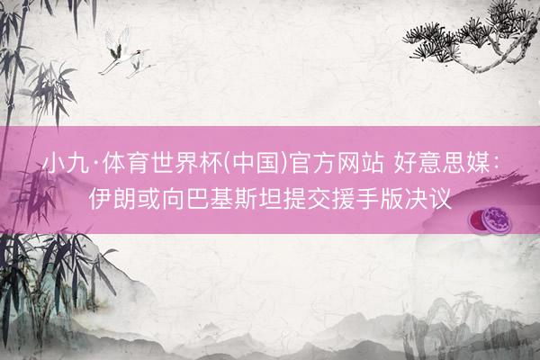 小九·体育世界杯(中国)官方网站 好意思媒：伊朗或向巴基斯坦提交援手版决议