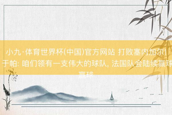 小九·体育世界杯(中国)官方网站 打败塞内加尔! 于帕: 咱们领有一支伟大的球队， 法国队会陆续赢球
